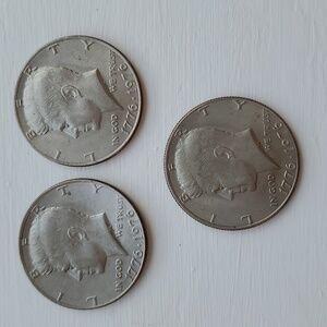 Set Of 3 Bicentennial Kennedy Silver Coin Half Dollars 1776-1976